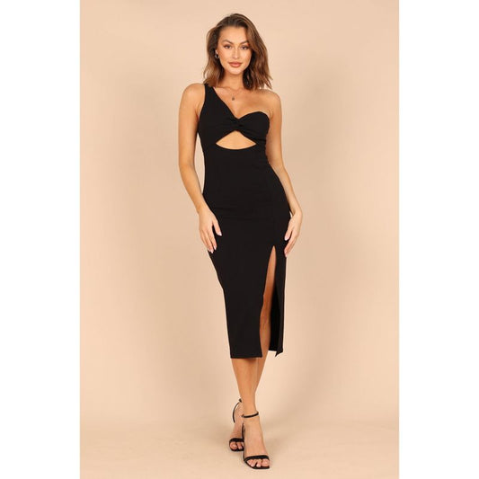 Petal & Pup Larlan One Shoulder Dress in Black